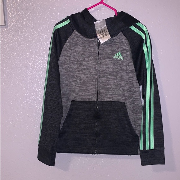Adidas Boy's 5 Full Zip Hoodie 3-Stripes Regular Fit - Picture 1 of 6